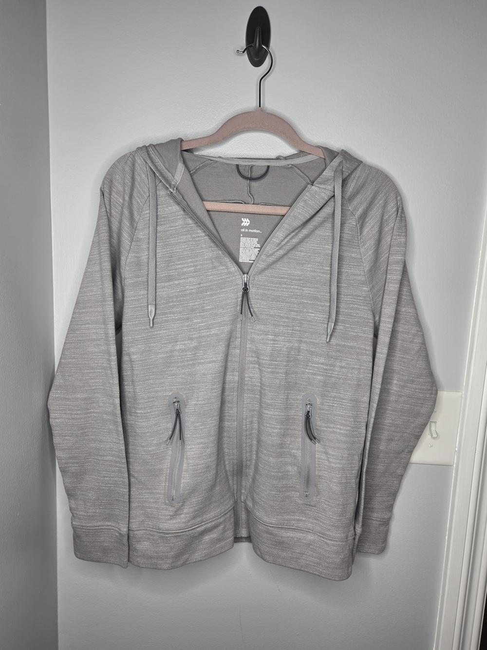 all in motion Men's Heather Gray Full-Zip Hooded Sweatshirt